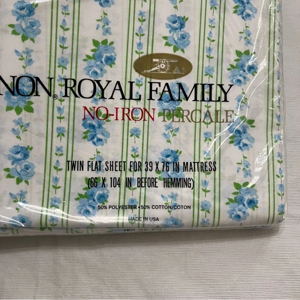 Vintage Cannon Royal Family Twin Bed Sheets Set
